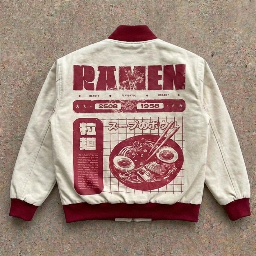 Ramen Yoru Varsity Jacket